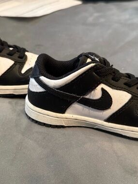 Kids Black and White Low-Top Sneakers - Classic Casual Shoes